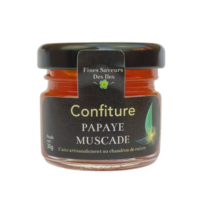 confiture artisanale papaye muscade 30g de fines saveurs des iles