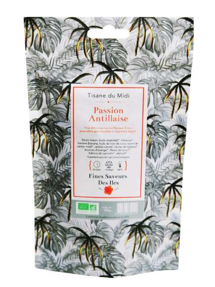 Sachet recharge Infusion exotique du midi - Passion Antillaise - Fines Saveurs des Iles