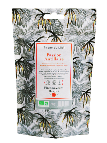 Sachet recharge Infusion exotique du midi - Passion Antillaise - Fines Saveurs des Iles