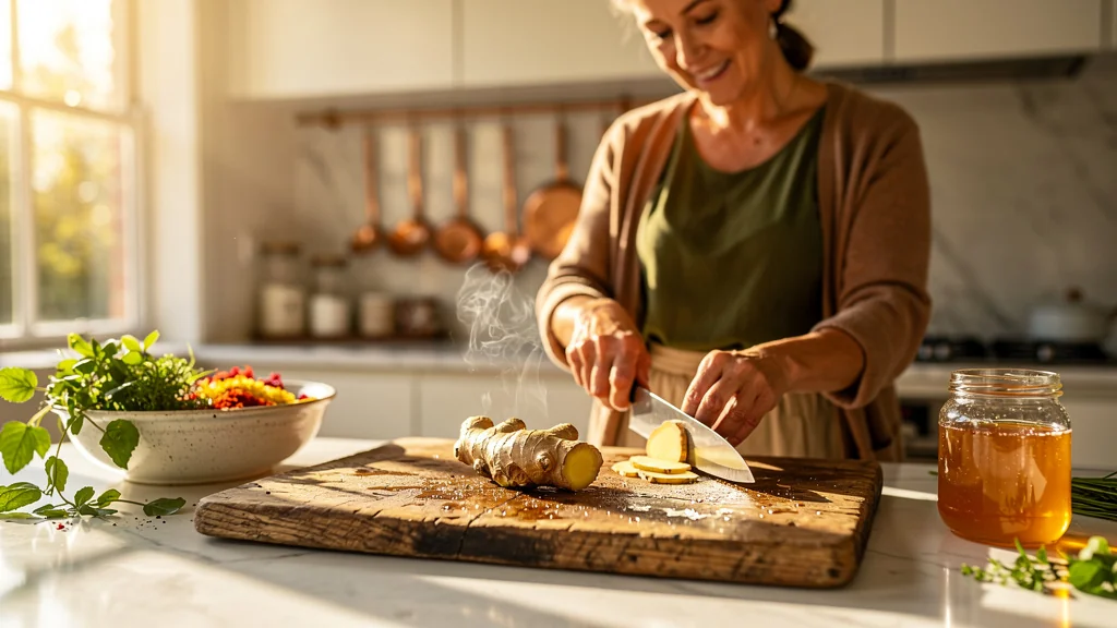 Cuisine moderne illuminée par le gingembre frais réveillant les saveurs quotidiennes de la cuisine